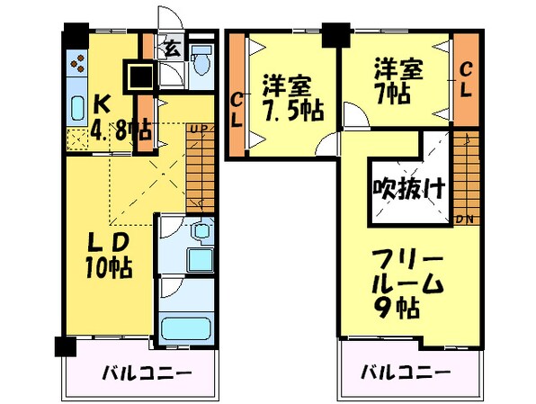 レジデンツァ大橋の物件間取画像